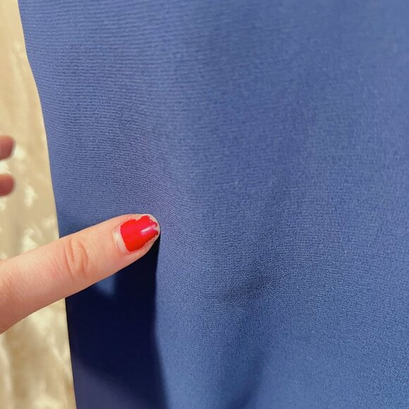 David's Bridal Long Chiffon Surplice Tank Dress in Marine Blue Women's Size 10 - Picture 11 of 12